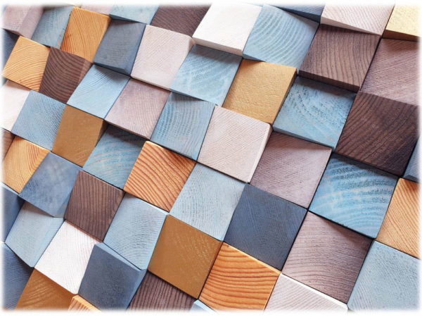 Abstract Wood Block Panel Art Color Desert Wood UAE